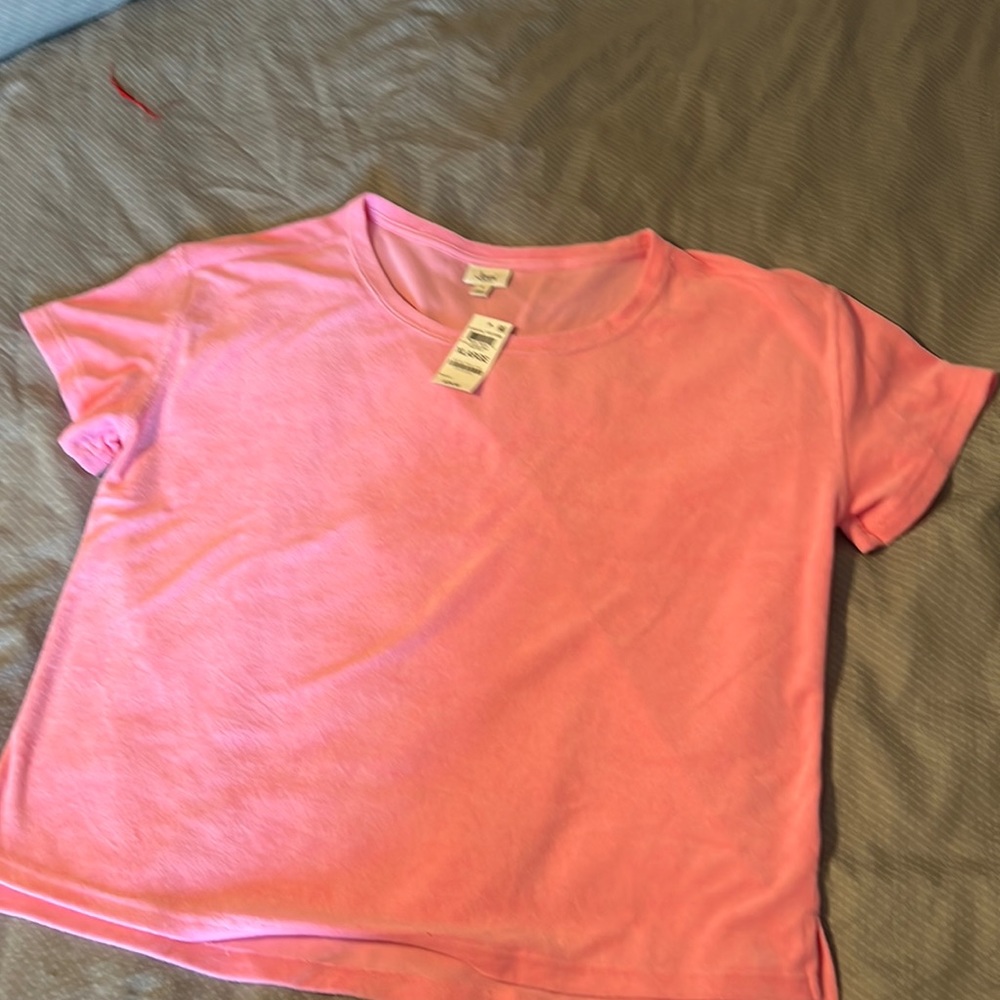 Jenni terrycloth cotton blend tshirt pink NWT XL potential coverup